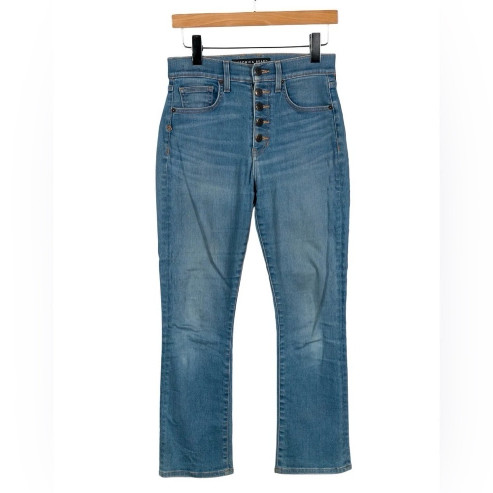 VERONICA BEARD HIGH RISE STRAIGHT LEG JEANS SIZE 31x24 EUC BLUE